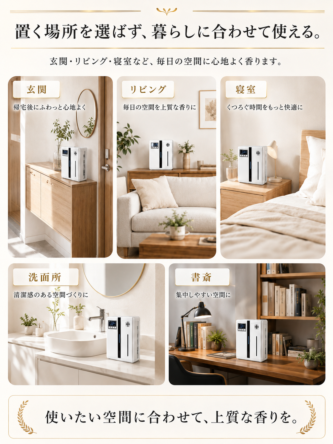 置き型・壁掛けの両方に対応